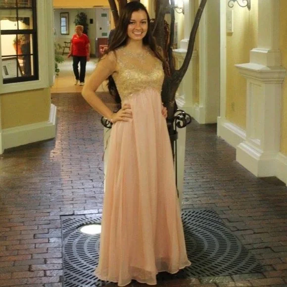 mocha brown dresses Light Mocha Brown Two Pieces Crop Top Prom Dress with Pockets, Long Ev –  Siaoryne main image 0